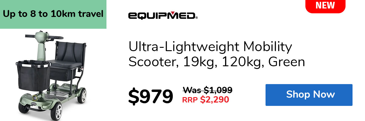 Ultra-Lightweight Mobility Scooter, 19kg, 120kg, Green