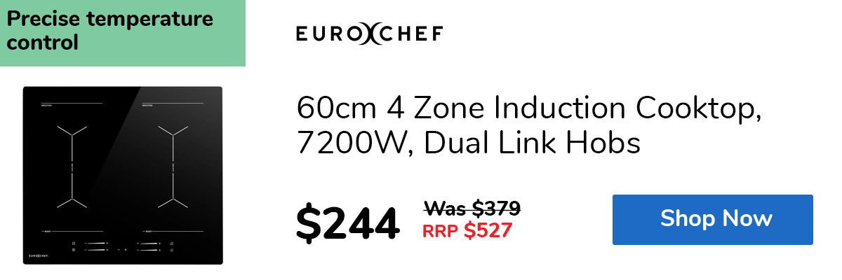 60cm 4 Zone Induction Cooktop, 7200W, Dual Link Hobs