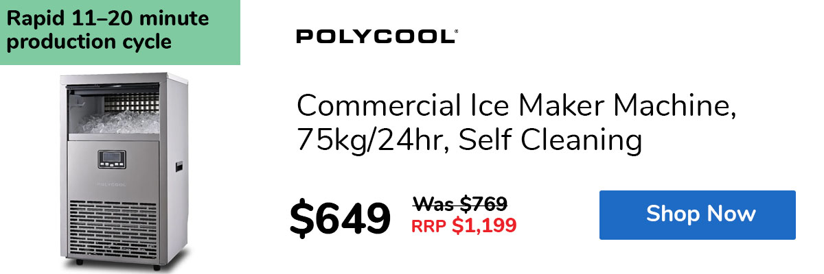 Commercial Ice Maker Machine, 75kg/24hr, Self Cleaning