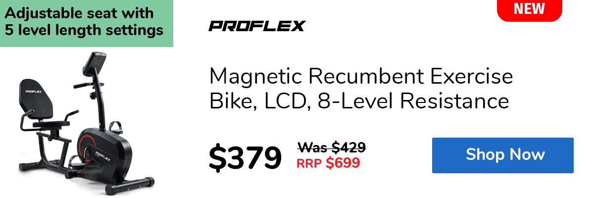 Magnetic Recumbent Exercise Bike, LCD, 8-Level Resistance