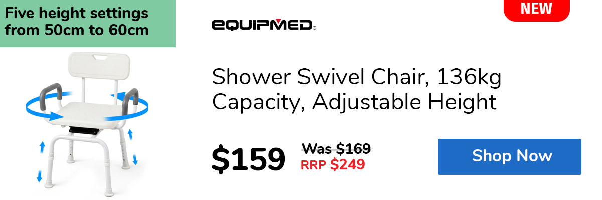 Shower Swivel Chair, 136kg Capacity, Adjustable Height