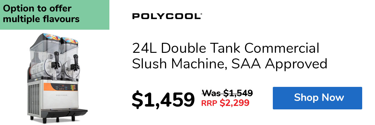 24L Double Tank Commercial Slush Machine, SAA Approved