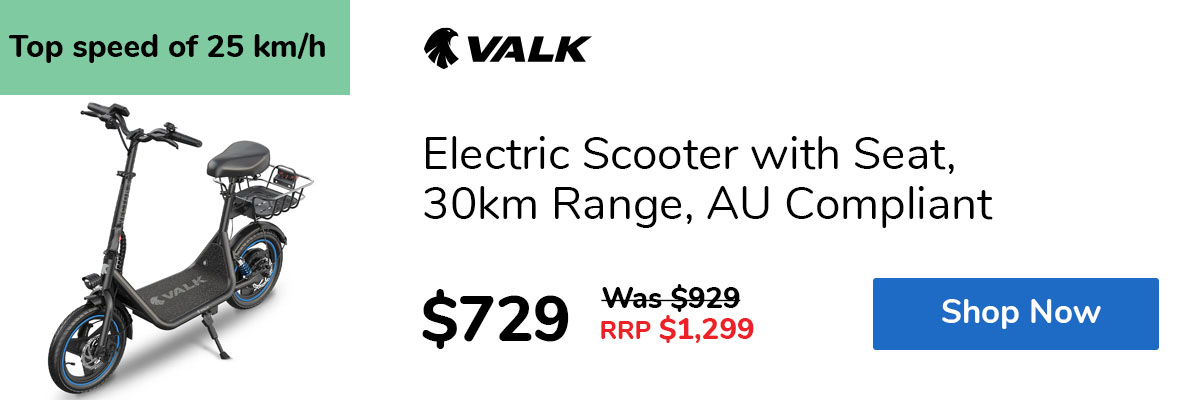 Electric Scooter with Seat, 30km Range, AU Compliant
