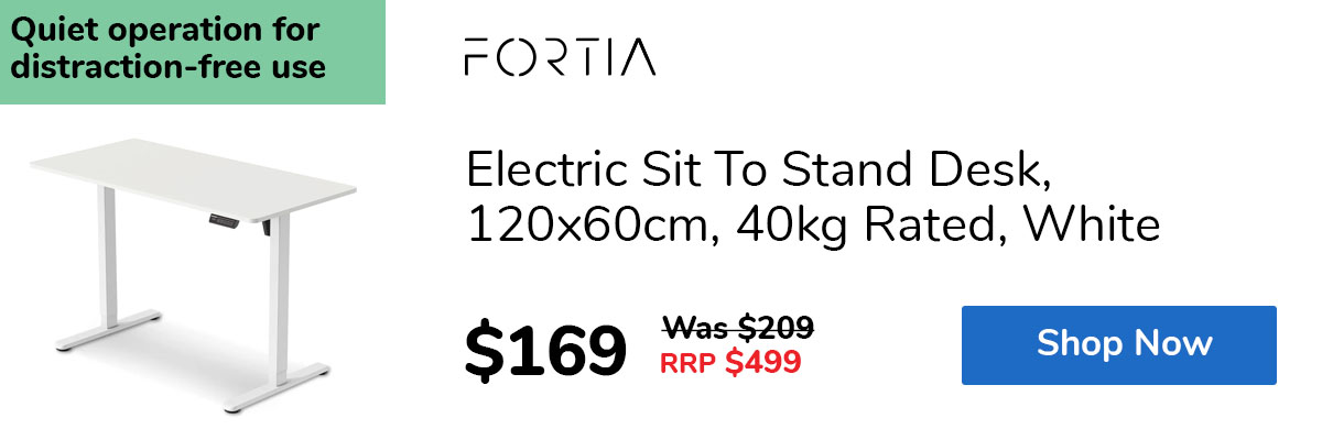 Electric Sit To Stand Desk, 120x60cm, 40kg Rated, White