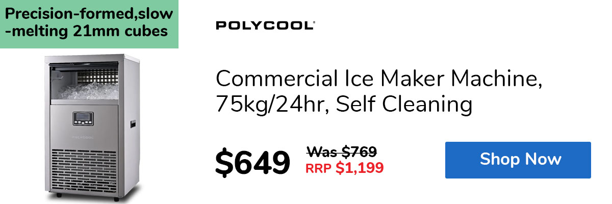 Commercial Ice Maker Machine, 75kg/24hr, Self Cleaning