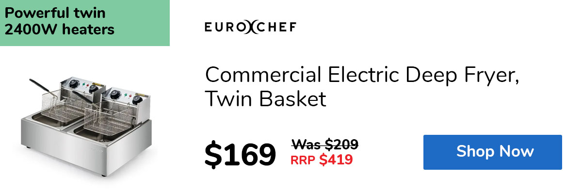 Commercial Electric Deep Fryer, Twin Basket
