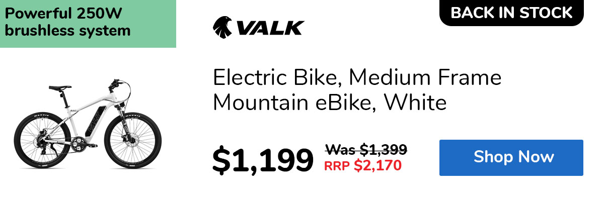Electric Bike, Medium Frame Mountain eBike, White