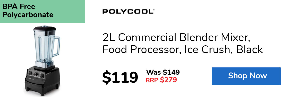 2L Commercial Blender Mixer, Food Processor, Ice Crush, Black