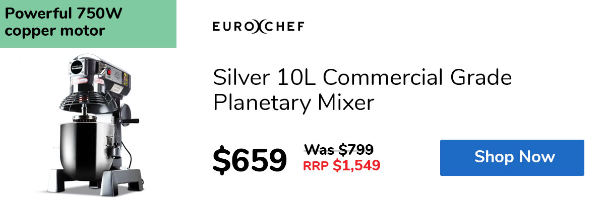 Silver 10L Commercial Grade Planetary Mixer