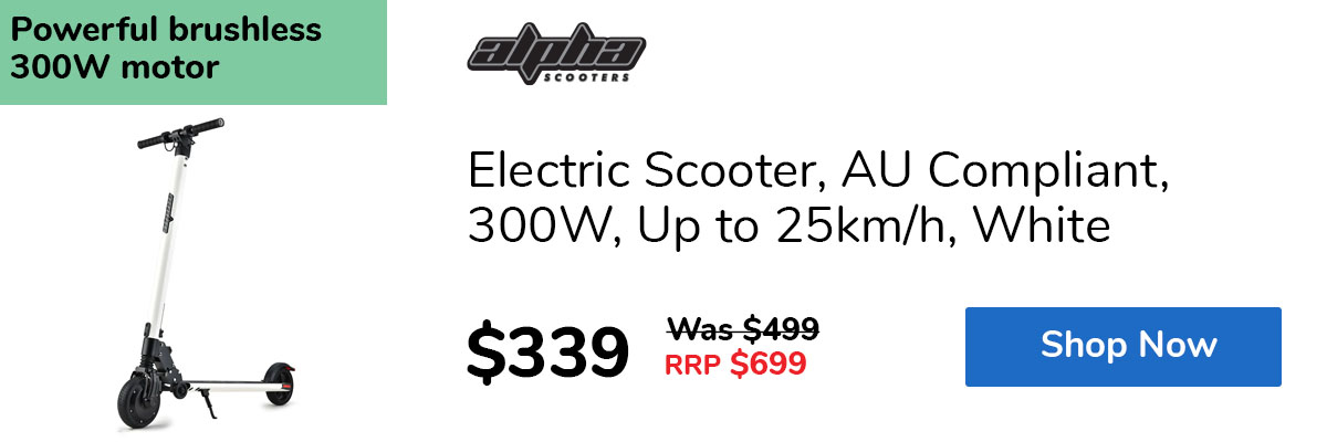 Electric Scooter, AU Compliant, 300W, Up to 25km/h, White