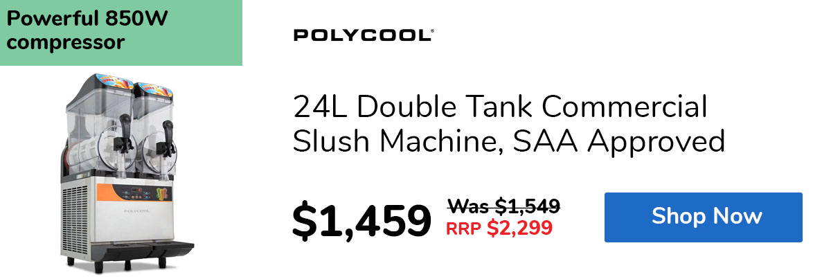 24L Double Tank Commercial Slush Machine, SAA Approved