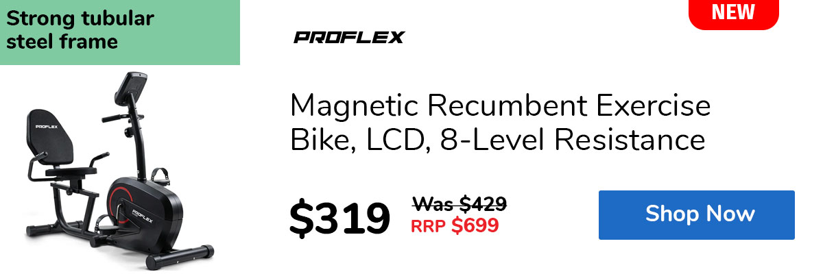 Magnetic Recumbent Exercise Bike, LCD, 8-Level Resistance