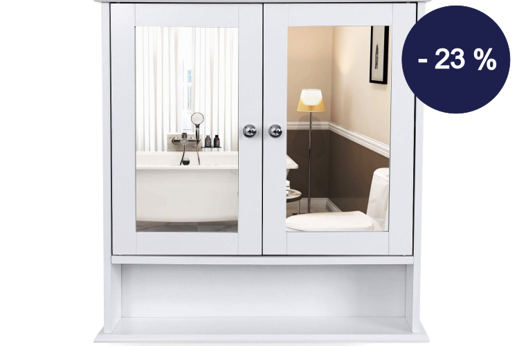 Koupelnová skříňka bílá se zrcadlem 56x58 cm - 1 149 Kč