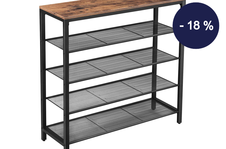 Botník industriální kovové police 100 x 92 x 30 cm - 1 749 Kč