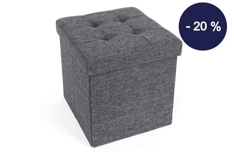 Úložný sedací box čalouněný skládací 38x38 cm tmavě šedý - 449 Kč