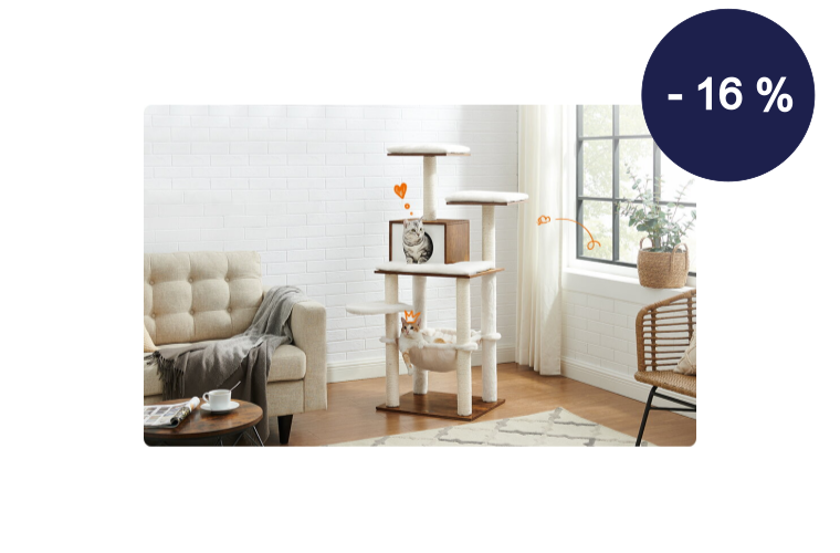 Kočičí strom škrabadlo 138 cm hnědobílý - 2 349 Kč