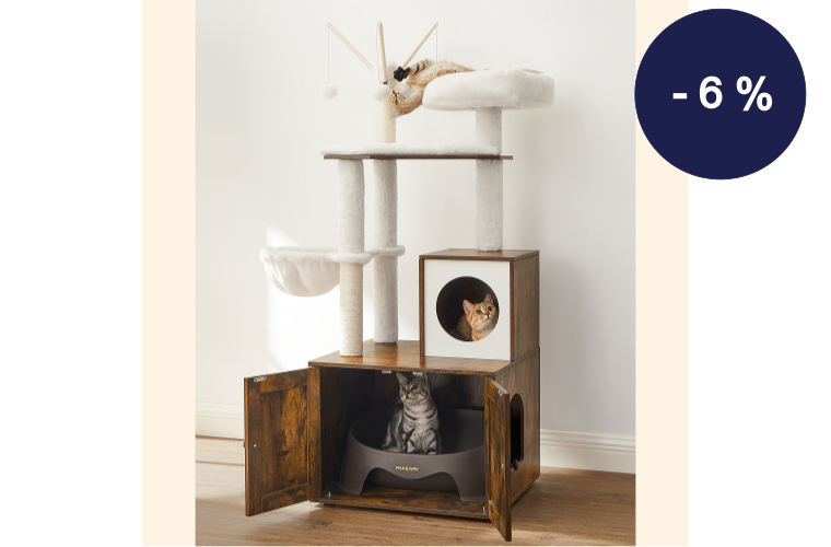 Kočičí strom se skříňkou na toaletu 58 x 140 x 50 cm - 2 799 Kč