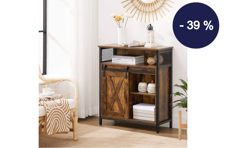 Univerzální skříňka rustikální s posuvnými dvířky - 2 849 Kč