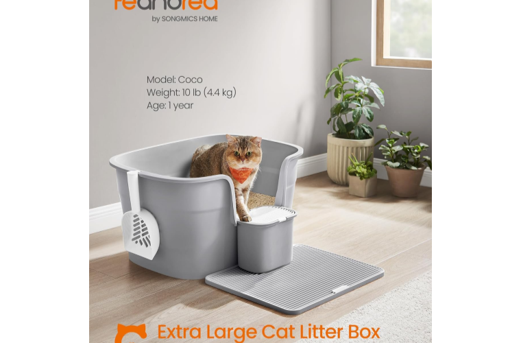 Kočičí toaleta vysoká s příslušenstvím šedá - 1 379 Kč