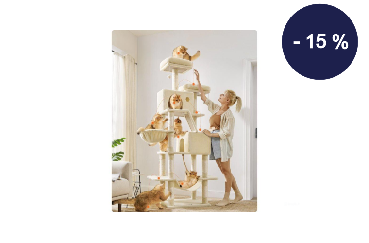 Kočičí strom škrabadlo 206 cm béžový - 2 959 Kč