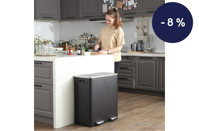 Odpadkový koš na tříděný odpad 2 x 30 L černý - 3 799 Kč