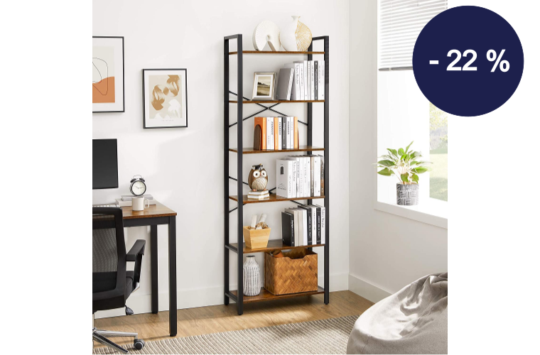 Regál 6 polic industriální 66 x 186 x 30 cm - 2 099 Kč