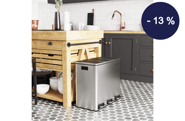 Odpadkový koš na tříděný odpad 3 x 18 L stříbrný - 3 199 Kč