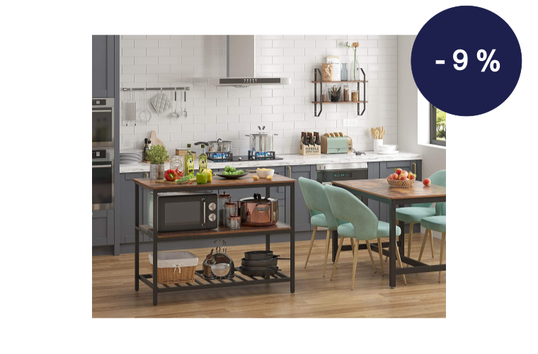 Kuchyňský pracovní stůl se dvěma policemi 120 x 90 x 60 cm - 2 549 Kč