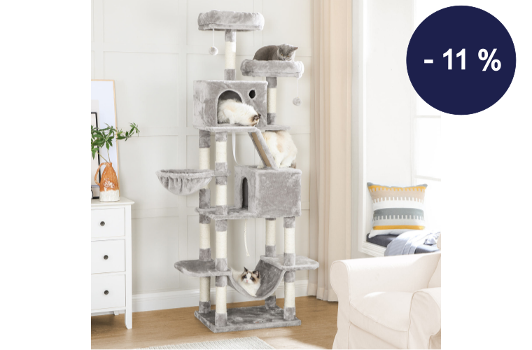 Škrabadlo pro kočku 206 cm světle šedé - 2 649 Kč