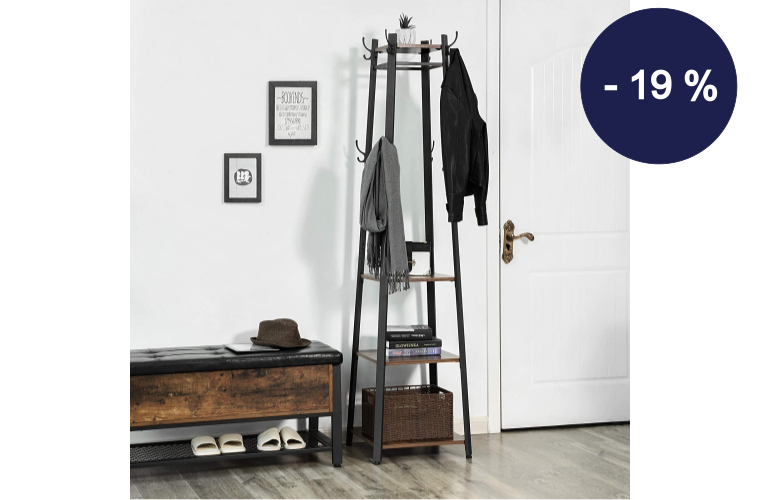 Stojan na kabáty 4 police industriální 181 cm - 1 349 Kč