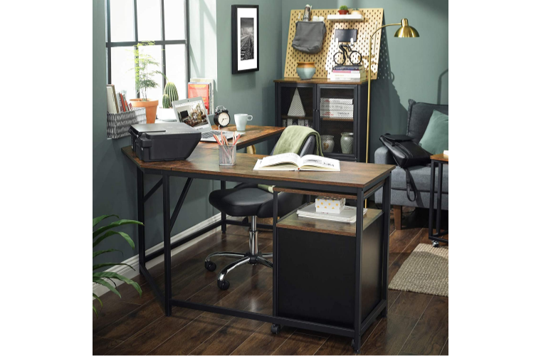 Rohový PC stůl industriální 149 x 75 x 149 cm - 2 390 Kč