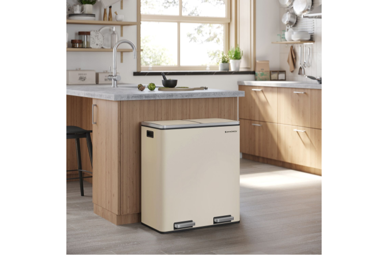 Odpadkový koš na tříděný odpad 2 x 30 L krémový - 3 759 Kč