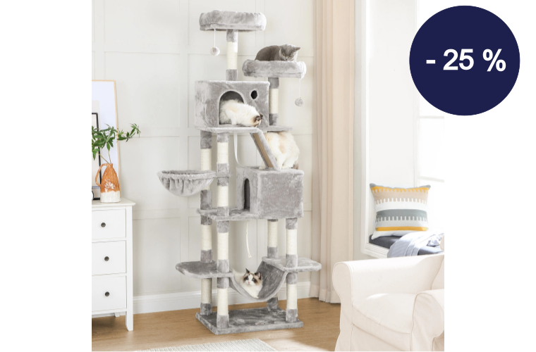 Škrabadlo pro kočku 206 cm světle šedé - 2 649 Kč