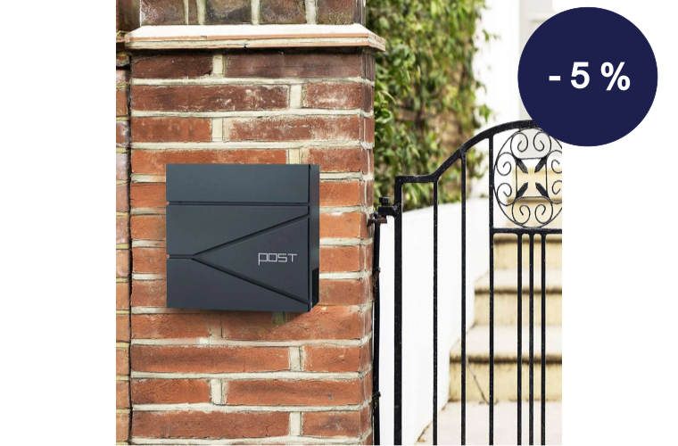 Poštovní schránka nástěnná 37 x 37 x 10,5 cm šedá - 959 Kč