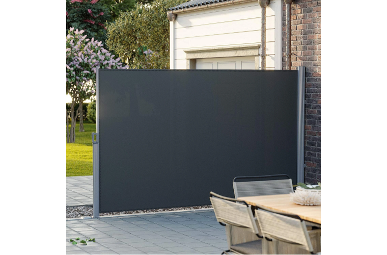 Boční markýza zatahovací tmavě šedá 200 x 400 cm - 3 999 Kč