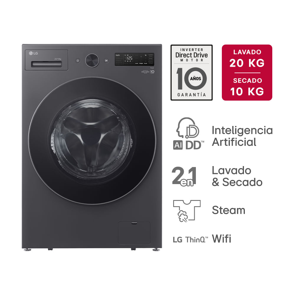 Lavasecarropas LG 20 Kg WD20EGNTSPG