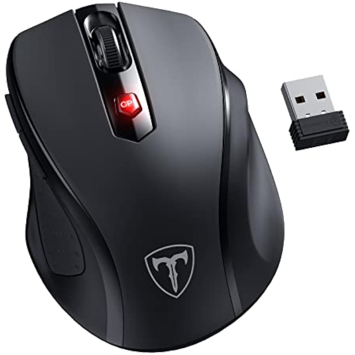 HOTWEEMS D-09 - Mouse inalámbrico para laptop, ergonómico Plus, USB inalámbrico, Ergo Grips,