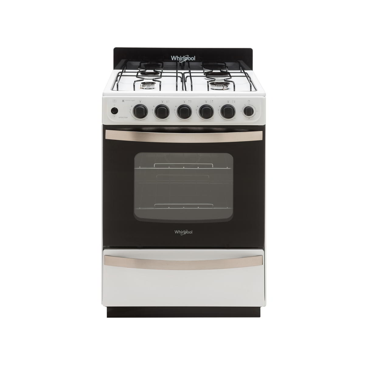 Cocina Whirlpool 56Cm Wfb57Dw Blanca Mg Luz C/V