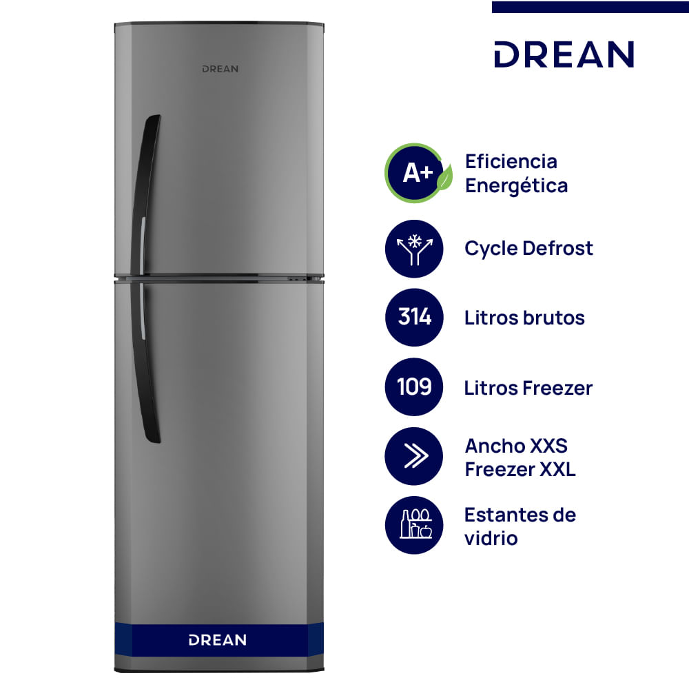 Heladera Drean Cíclica 314L Hdr320f50e Gris