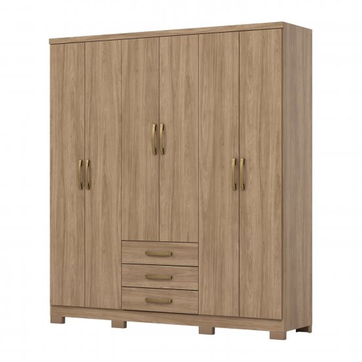 Ropero Caju Henn  6 Puertas Jequitiba Brillo