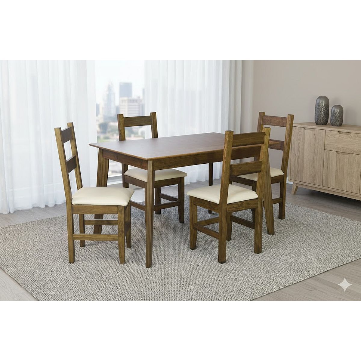 Juego De Comedor Mesa + 4 Sillas N 212 Barulich