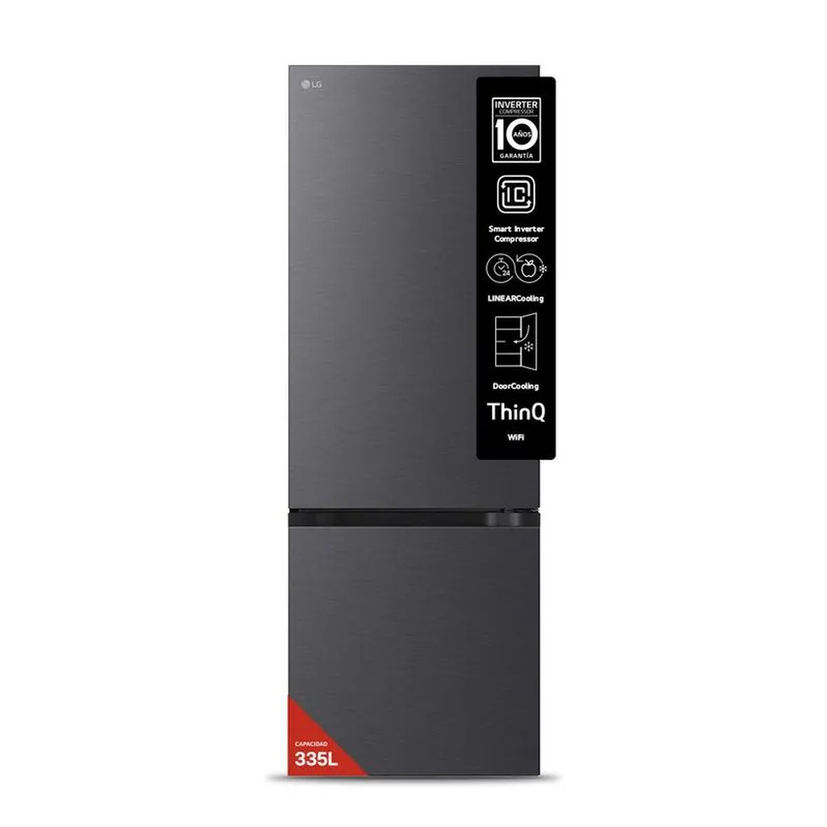 Heladera LG 335l Inverter No Frost Vb33bpm Negra