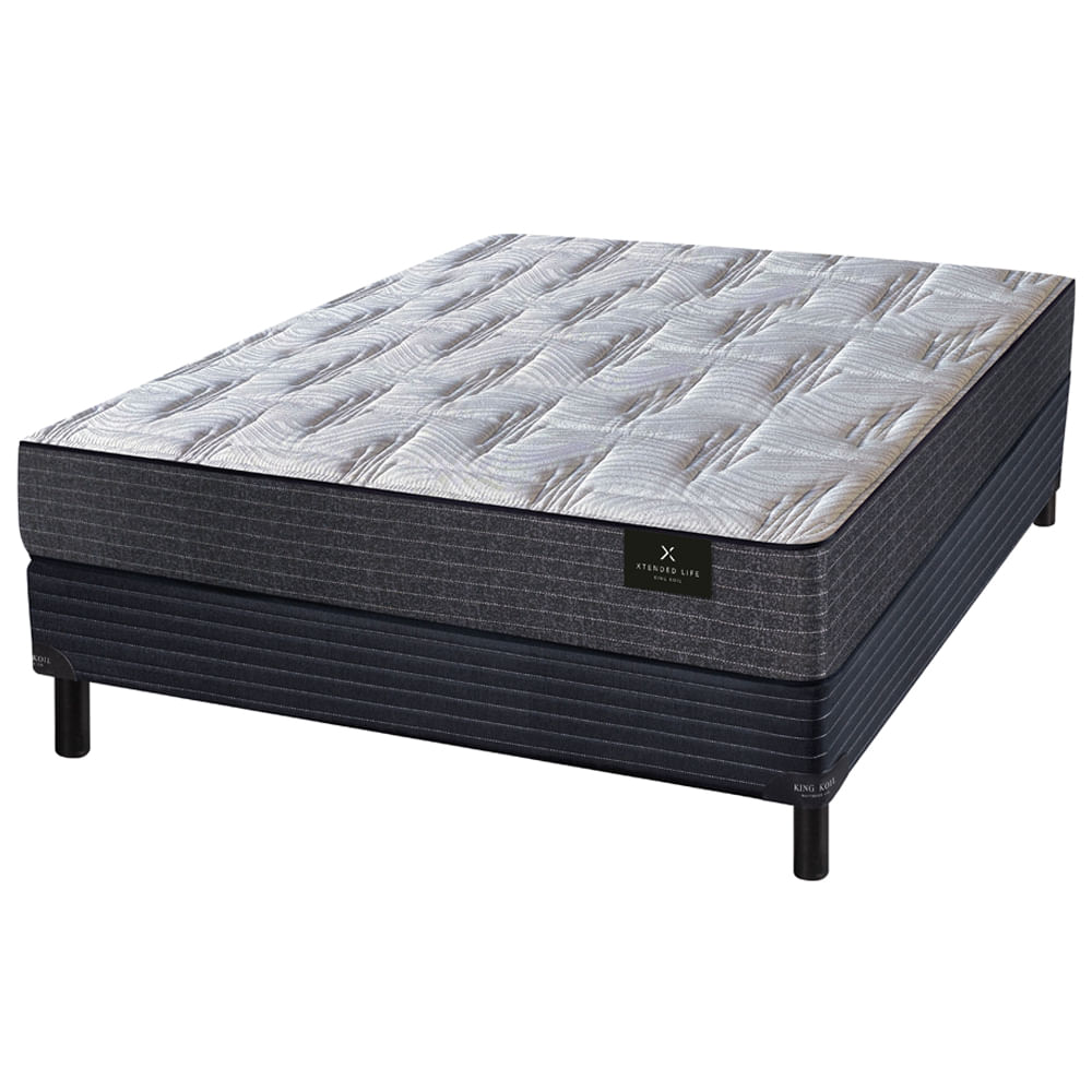 Conjunto Sommier y Colchón de resortes King Koil XL Ext. Life de 2 plazas 140x190 cm
