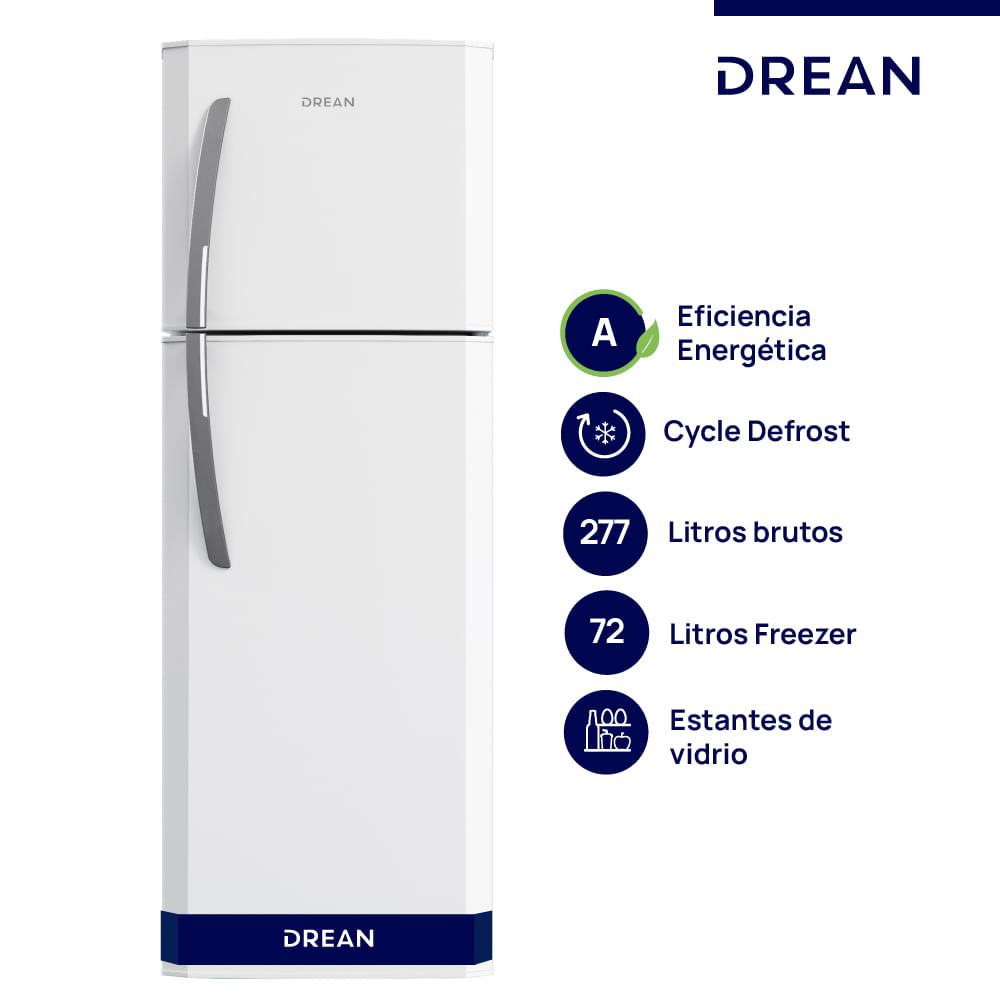 Heladera Drean 264L HDR280F50B Blanca Luz Led