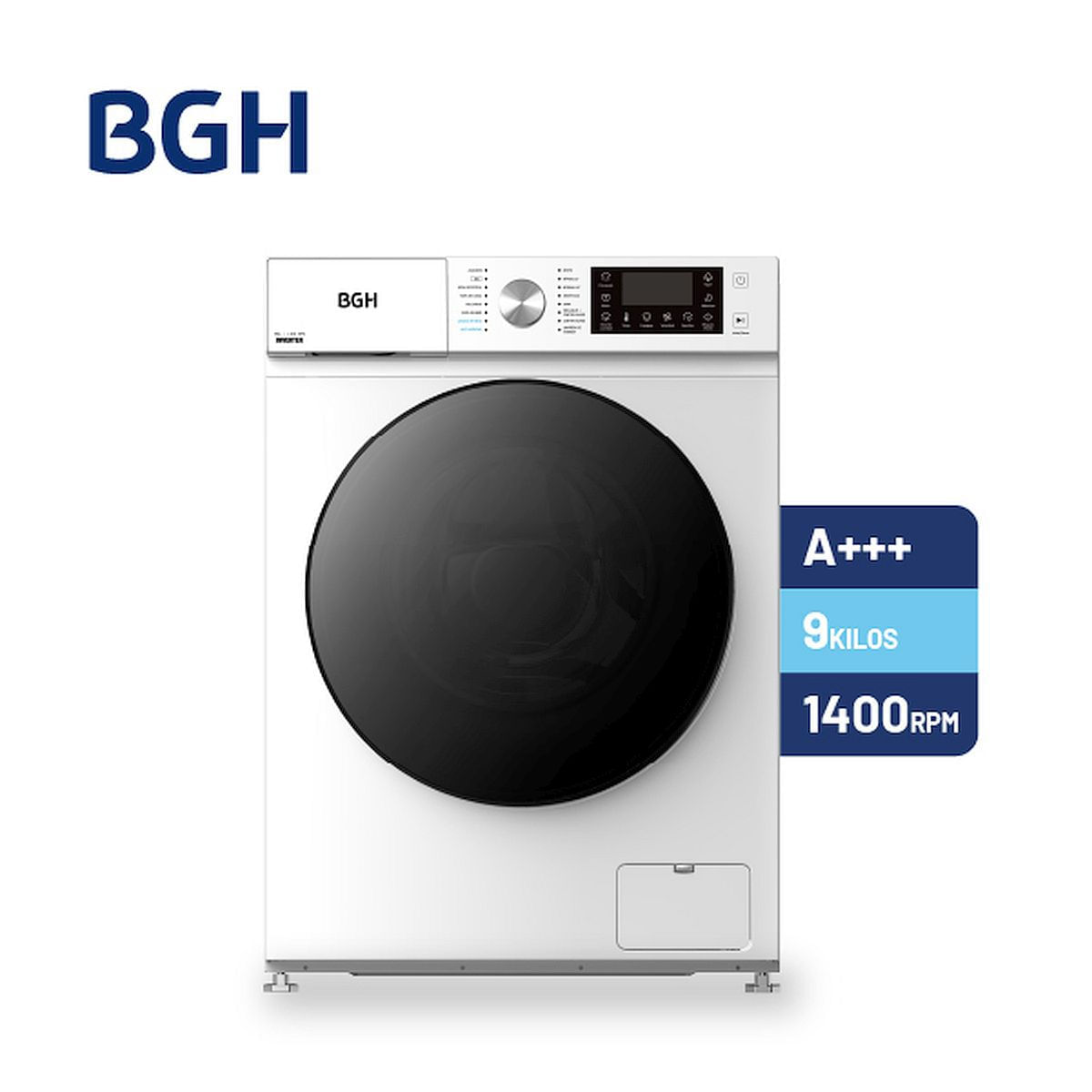 Lavarropas Bgh 9kg Bwfs09w25ar 1400rpm Blanco Inverter