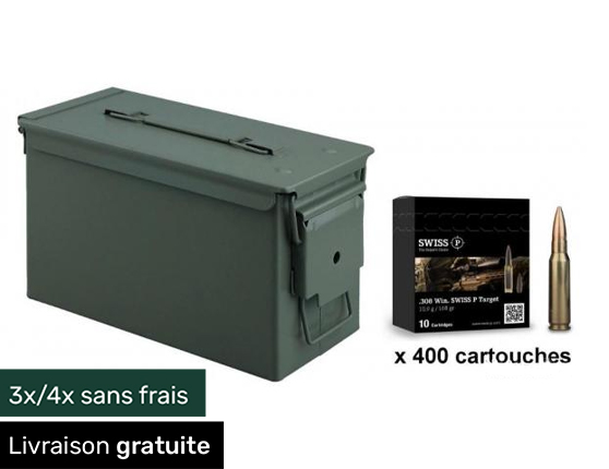 Munition Swiss P Cal.308 Win Target BTHP 168gr Caisse militaire M2A1 par 400