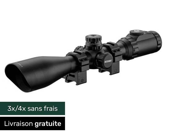 Lunette de tir UTG accushot<br/>3-12x44 réticule lumineux