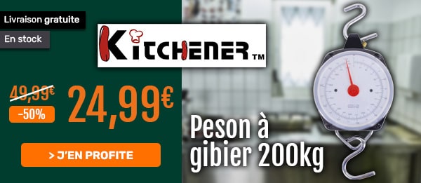 Peson à gibier Kitchener (Modèle: Plage de mesure jusqu'à 200 kg, boîtier noir)