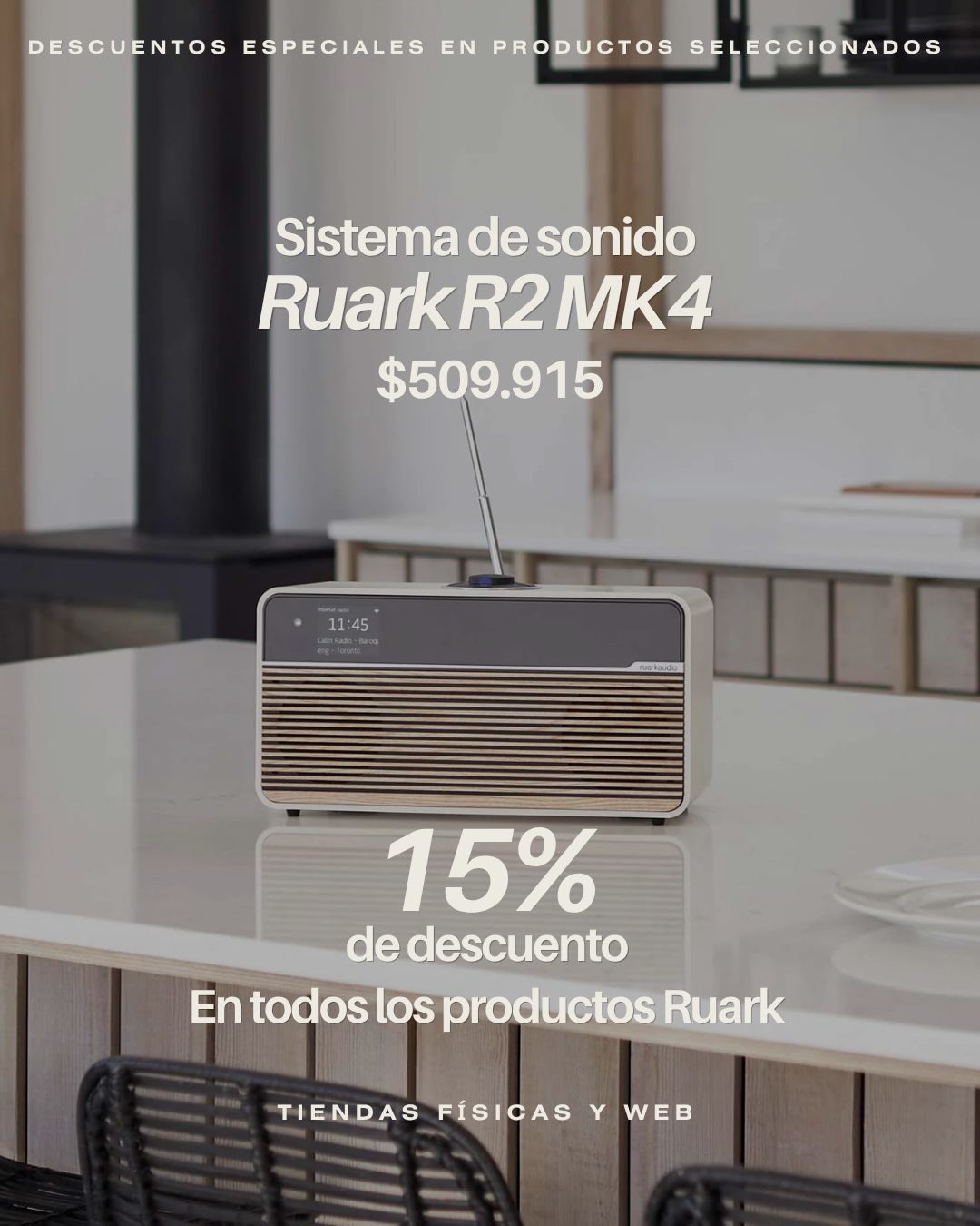 an image of a table with a radio on it