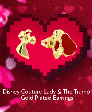 Disney Couture Lady & The Tramp Gold Plated Earrings